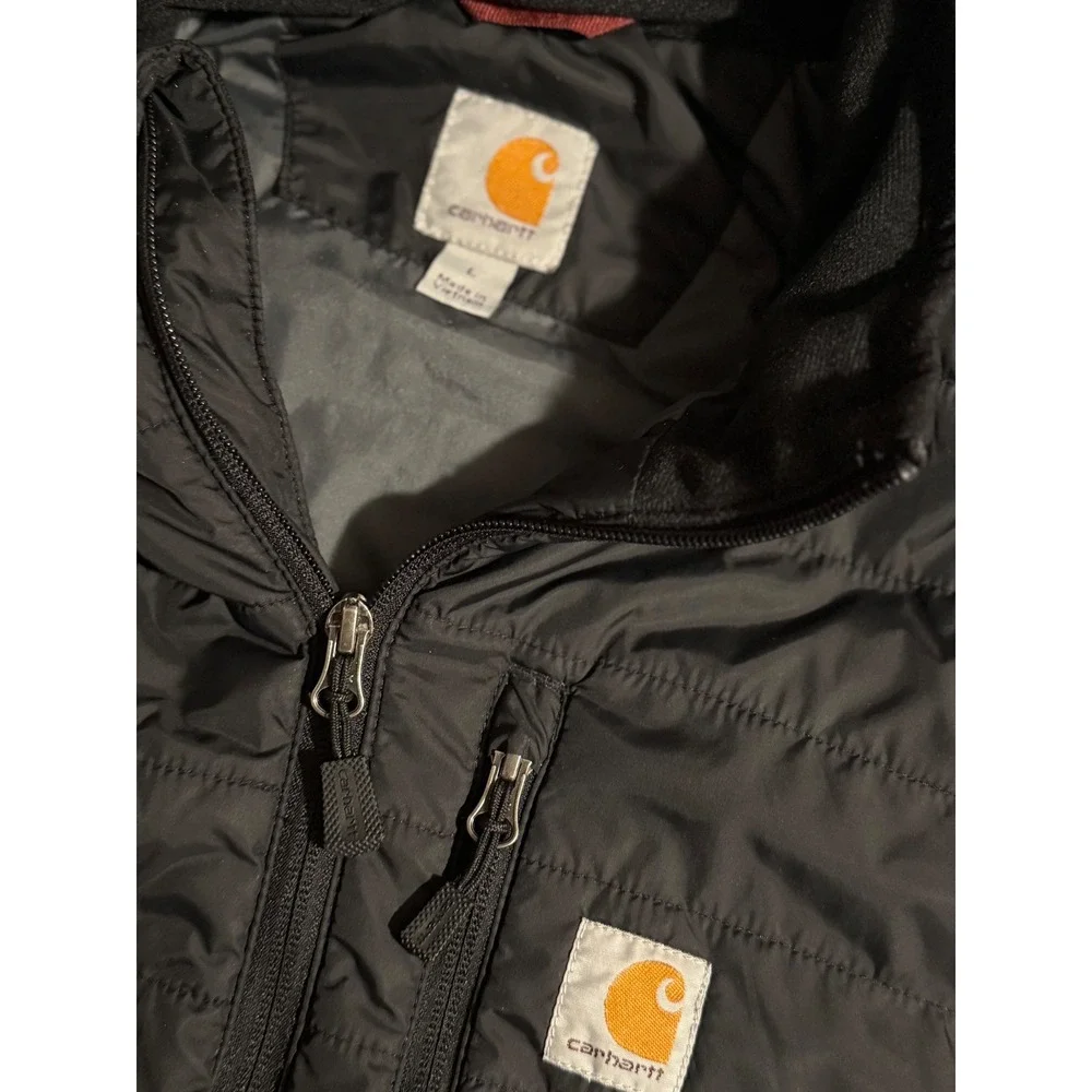 Carhartt Gilliam Vest Mens Large Black Quilted Insulated Puffer Vest 102286